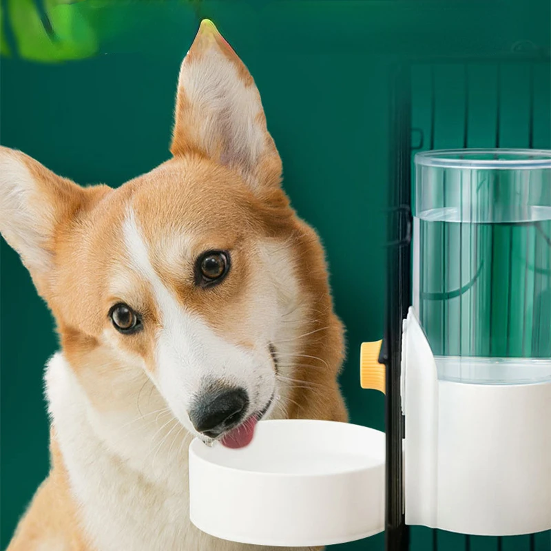 Automatic Pet Feeder Cage Hanging Bowl Water Bottle Food Container Dispenser For Puppy Cats Rabbit Birds Pet Feeding Product