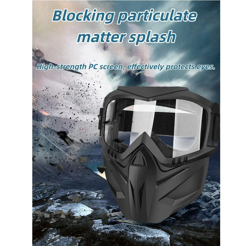 แว่นตาป้องกันลมกันฝุ่นแบบปรับได้ ถอดออกได้ ใช้ได้สองแบบ ป้องกันฝ้า พร้อมฟองน้ำสามมิติ