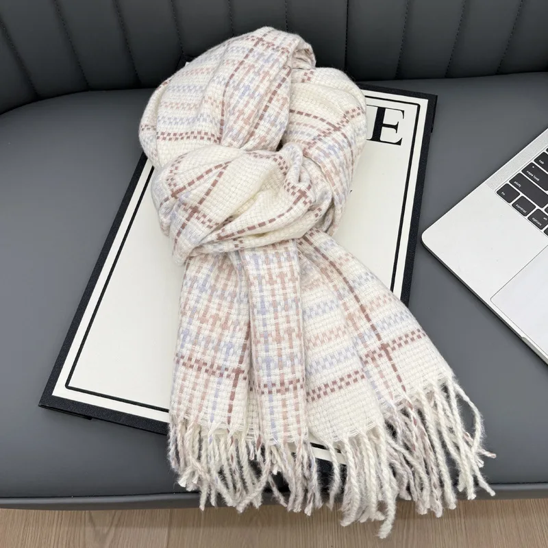 유니섹스 신상 체크 스카프 프리미엄 감성 겨울 따뜻한 목도리 학생 커플 도매
