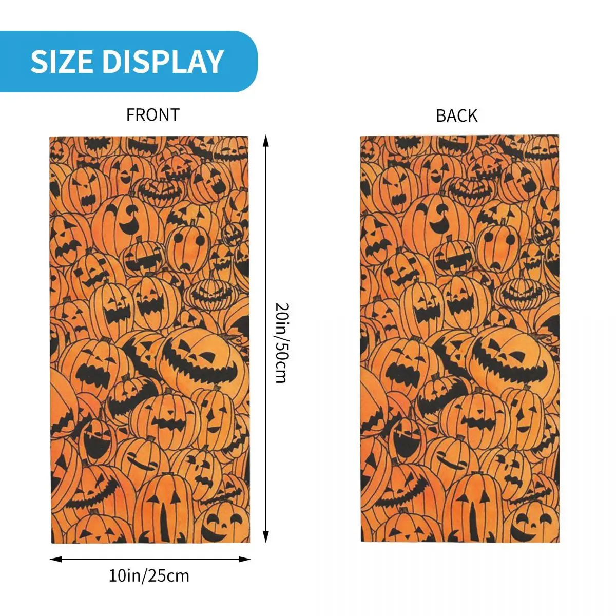 Ghost Pumpkin Halloween Bandana Neck Cover Printed Face Scarf Multifunction Balaclava Outdoor Sports Unisex Adult Breathable