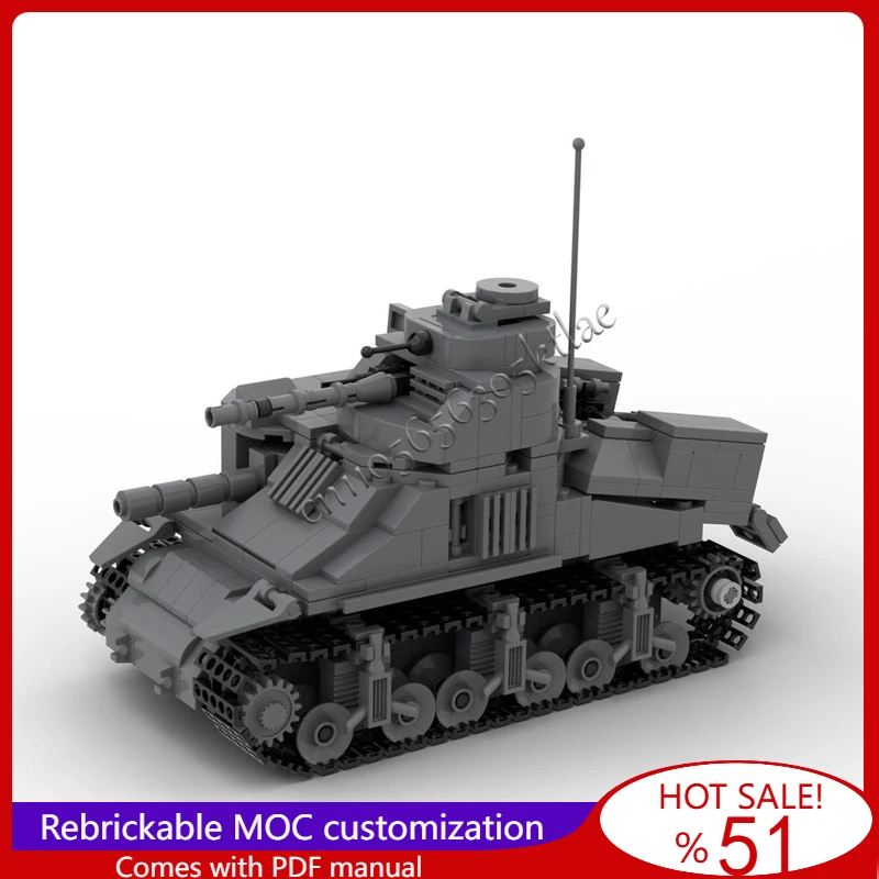 

Новые 630 деталей MOC, настраиваемая боевая серия M3, модель среднего танка, сделай сам, собранные, развивающие, креативные, детские игрушки, рождественские подарки