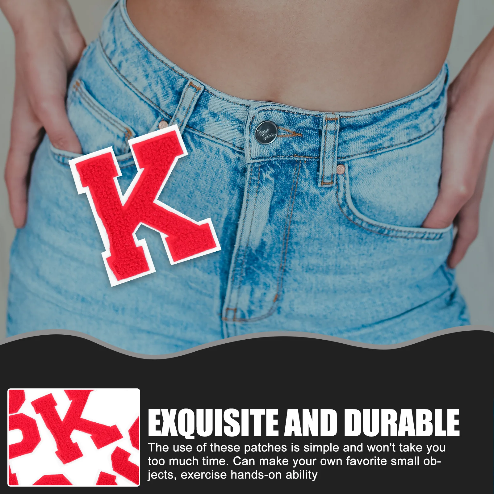 

26pcs Letter Shaped Iron Decorative Coat Delicate Hat For Diy Clothing Repair Adhesive Patches Wear-Resistant Small Iron-On