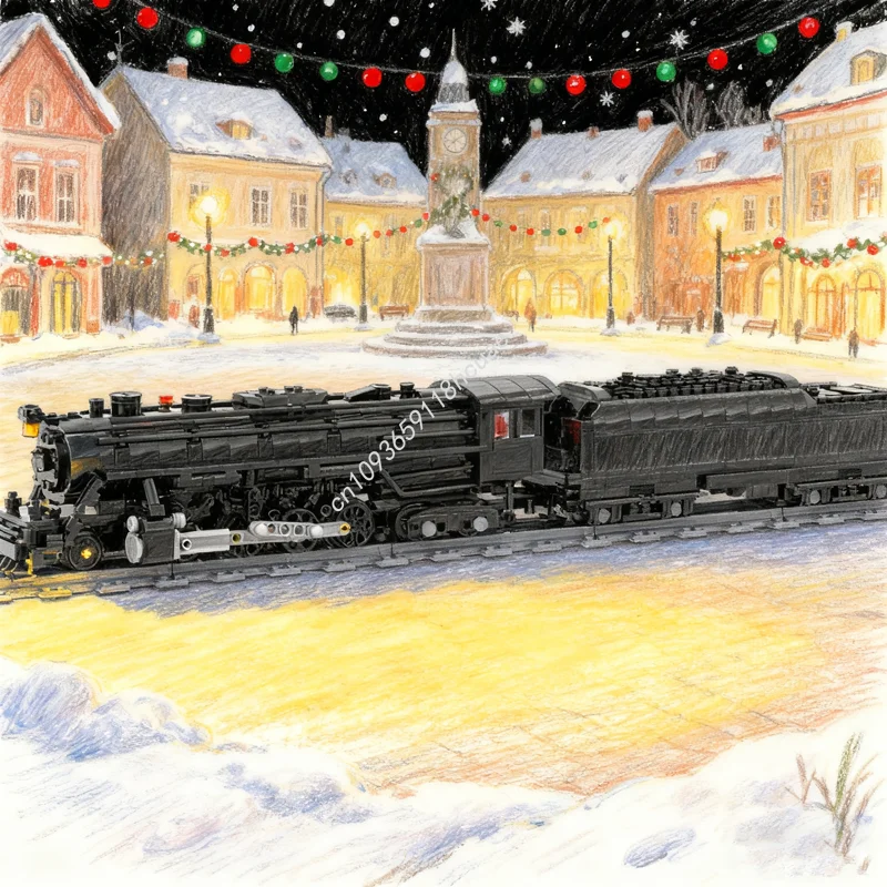 

1491pcs MOC American Steam Locomotive 4 6 Train Model Building Blocks Architecture Christmas Gifts DIY Idea Toy Education Kids