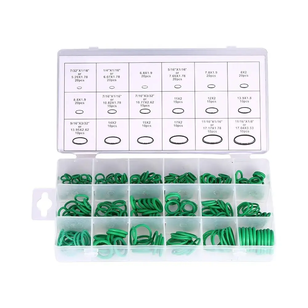 270pcs O Ring Seals Kit Rubber Washers for Automotive Repair Air Conditioning Refrigerant Tools