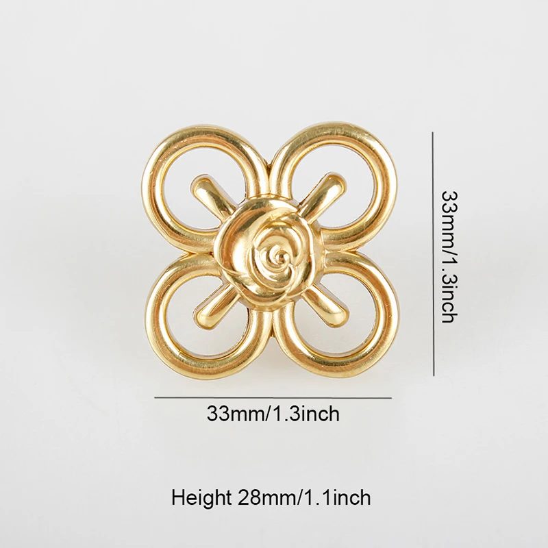 8PCS Solid Brass Flower Design Furniture Pulls Handles Drawer Knobs Cupboard Wardrobe Closet Dresser Cabinet Pulls Decorations