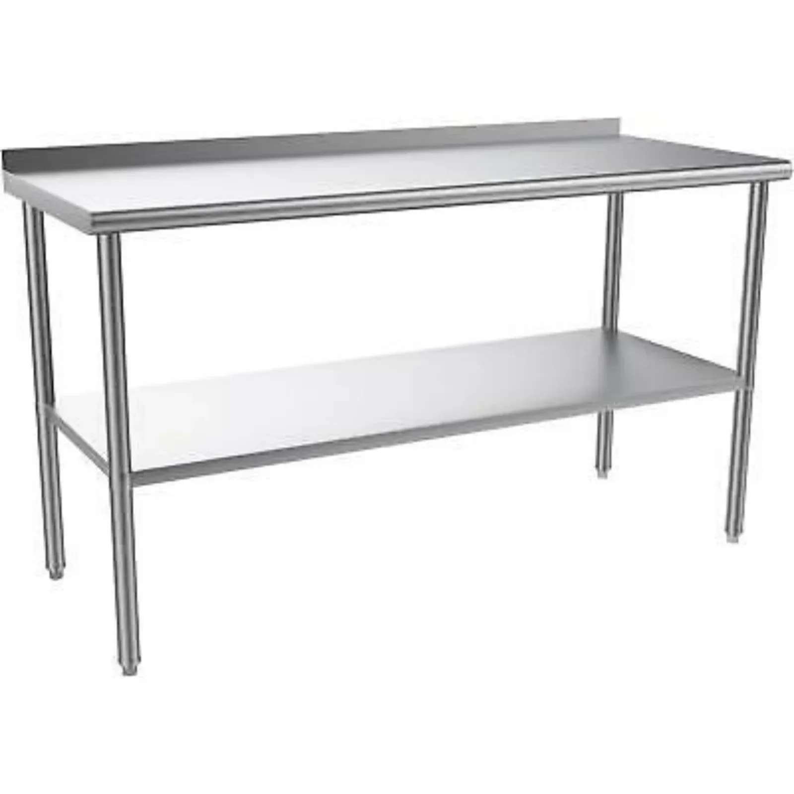 24''Casters Heavy Duty Stainless Steel Table for Prep & Work with Backsplash New Adjustable Undershelf Kitchen Utility Tables