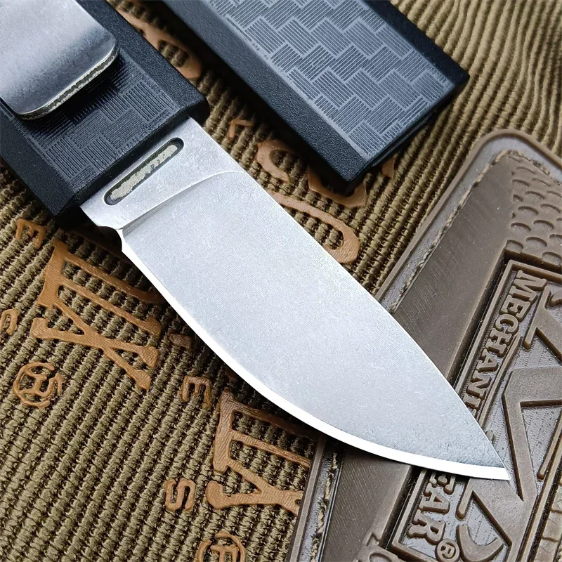 عالية الجودة شفرة مثبتة سكين 1.74 "الخارجية الإنقاذ فائدة أداة الحجر شفرة النايلون مقبض غمد مع كليب سكاكين الجيب