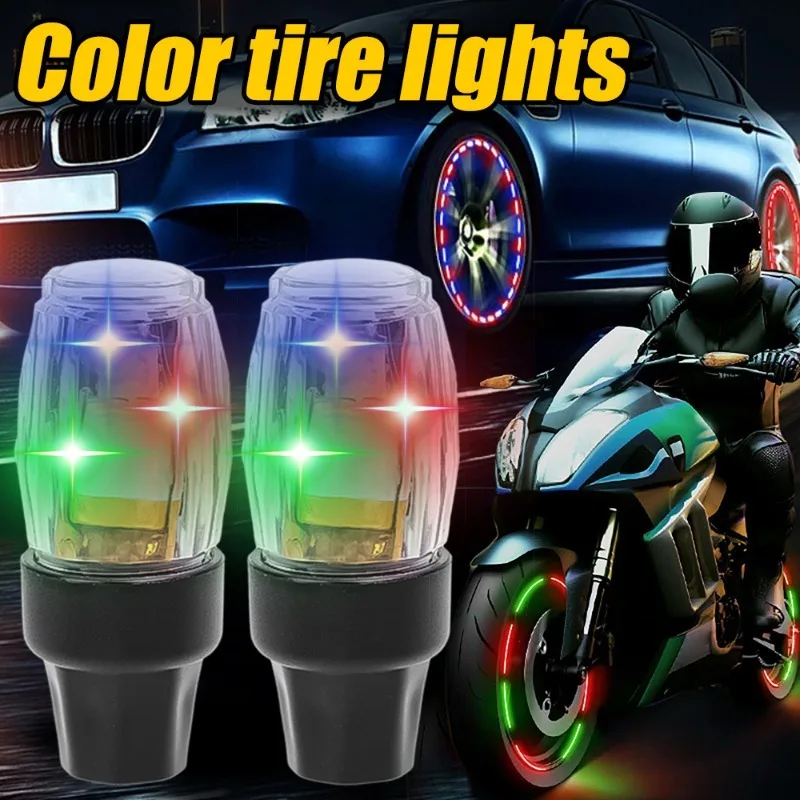 Motorbikes LED Tyre Valve Lamp Bulb Car Wheel Lights Rechargeable Glow-in-the-dark Spoke Lights Night Riding Car Accessories