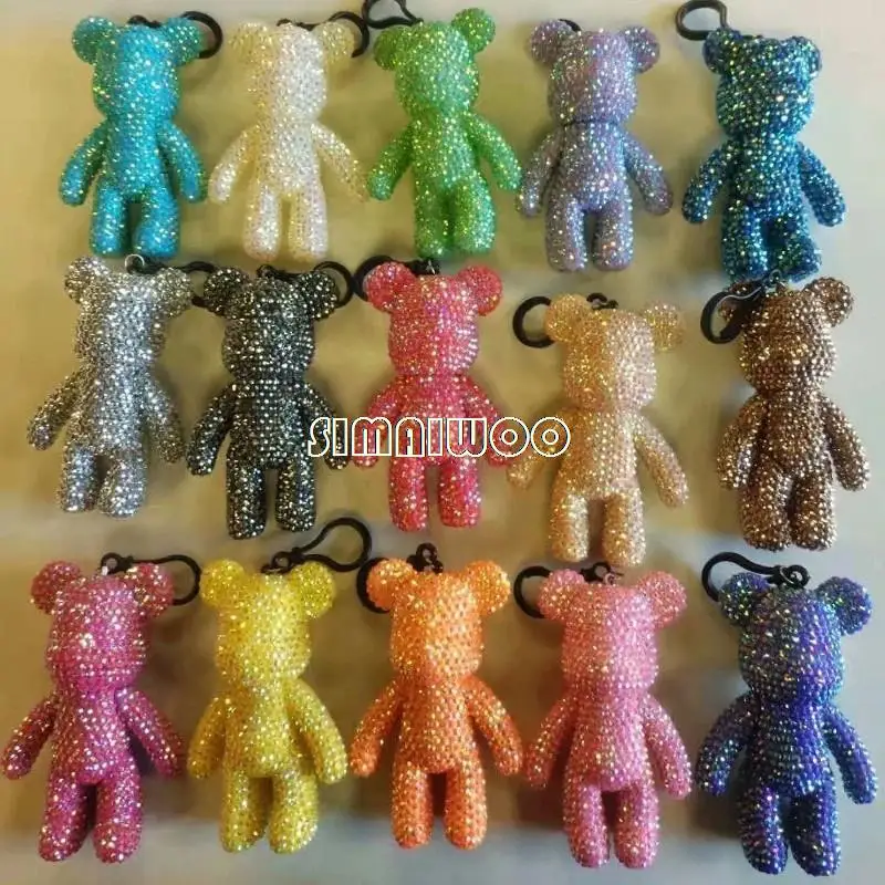 

Diamond Cross Stitch Rhinestone Bear Key Chain Bling Bling Handmade DIY Mosaic Cute Popular Crystal Shining Gift Handcraft Art