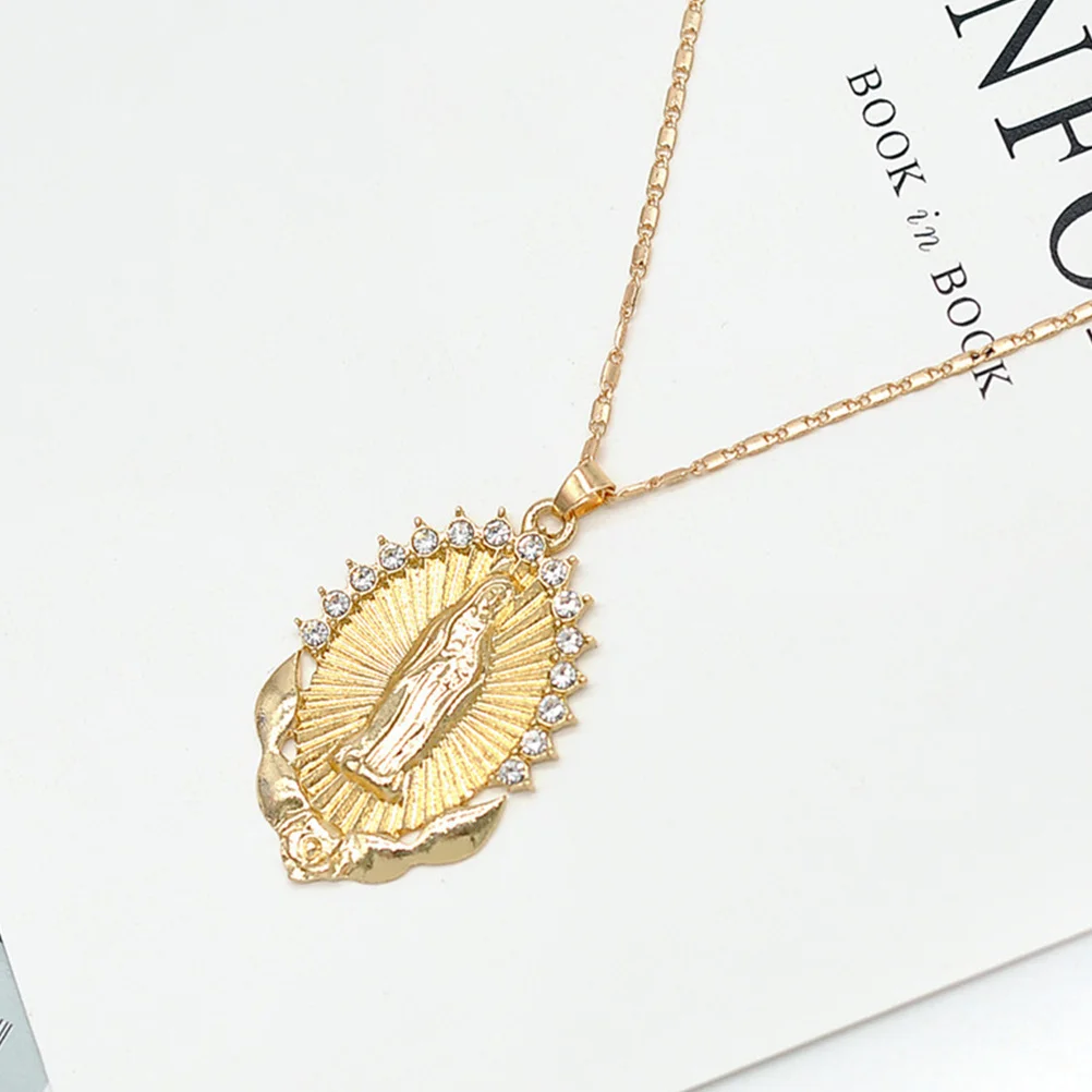 

Mary Pendant Necklace For Women Virgin Mary Necklace Chic Religious Jewelry Decorative Fashion Pendant Necklaces