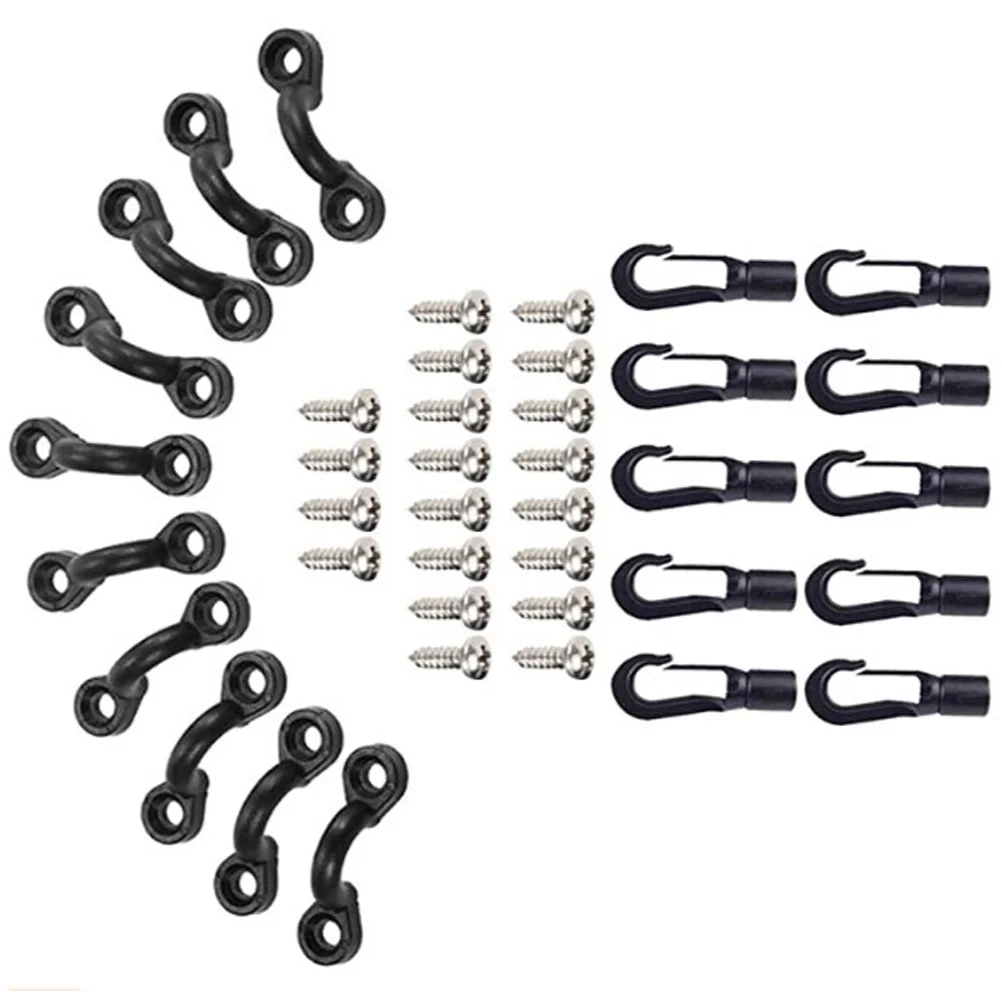 

1Set C-Shaped Buckle Set Heavy Duty Plastic Pulling Rope Fastener for Kayaking Rafting Canoeing Secure Line Rigging Compact Boat