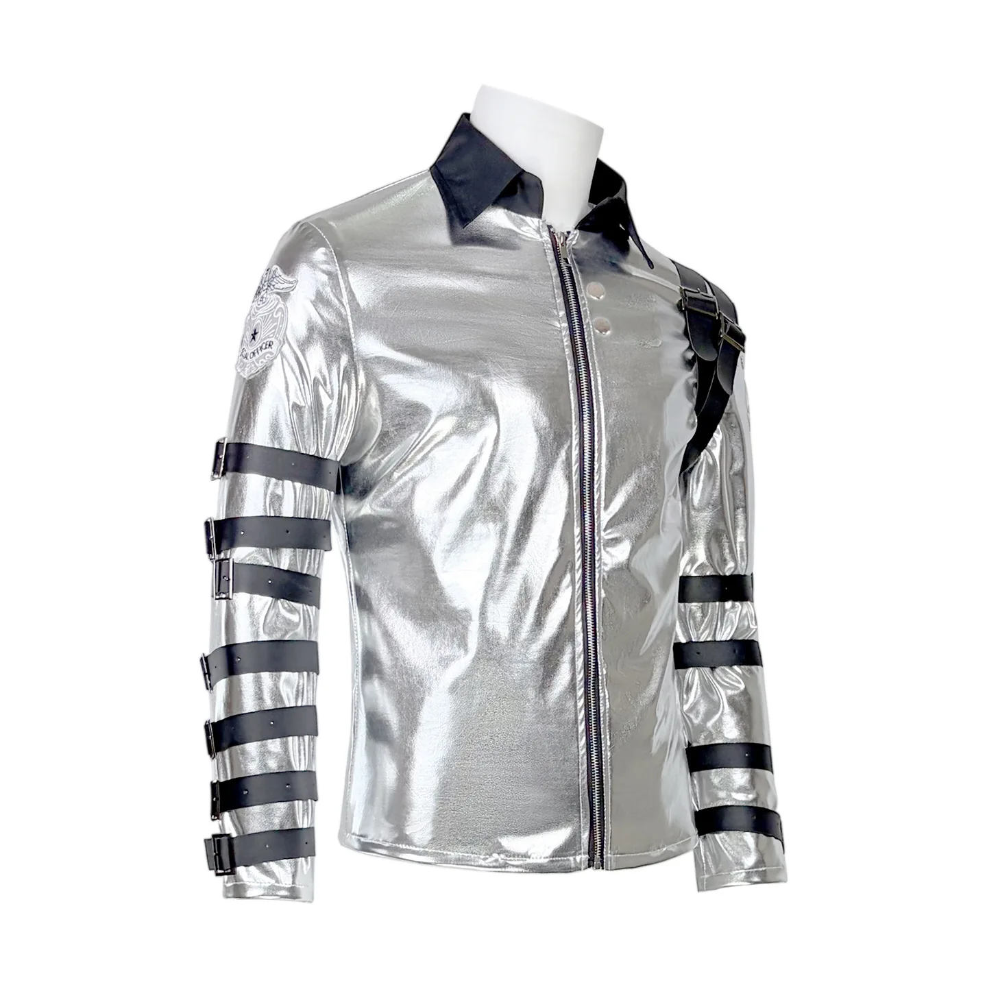 Michael Jackson Adult Cosplay Costume Silver Jacket Cyberpunk Retro Rock Star for Stage Performance Halloween Comic Con view 4