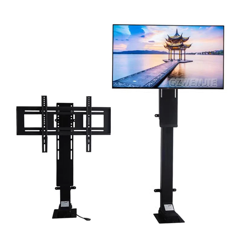 Motorized Hidden TV Cabinet Lift Electrically Height-Adjustable TV Bracket for Installation 32-85 Inches with Remote Control