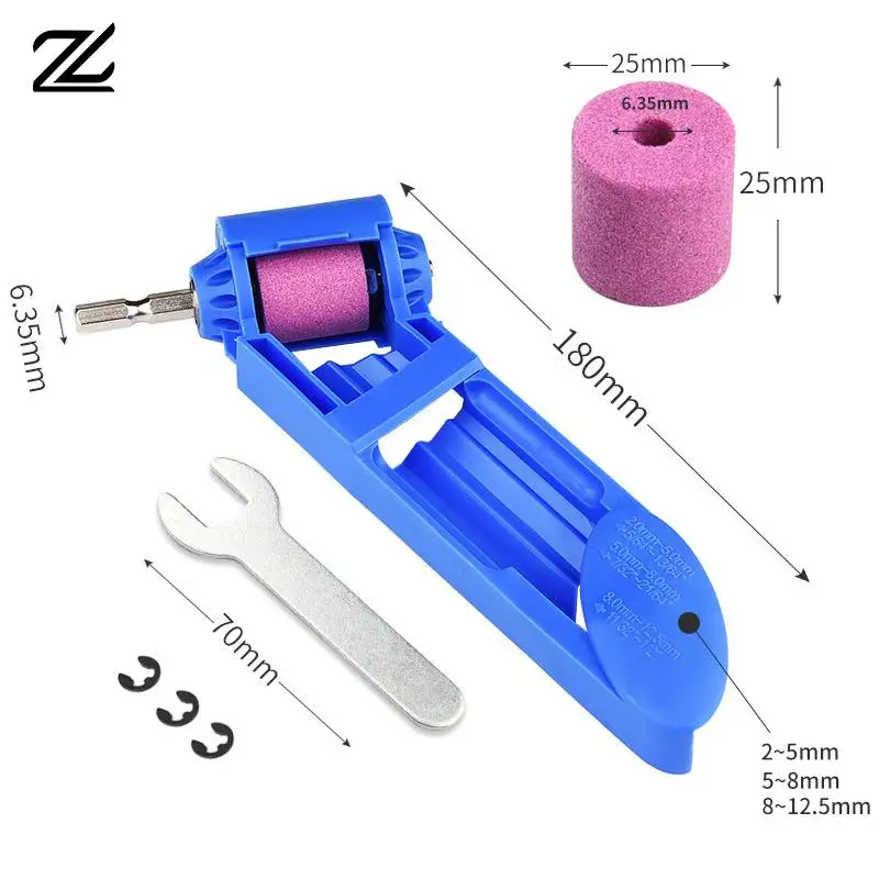 Drill Bit Sharpener Durable Labor-saving Diamond Drill Bit Sharpening Tool With Grinding Wheel + Wrench For Iron-based Drill Bit