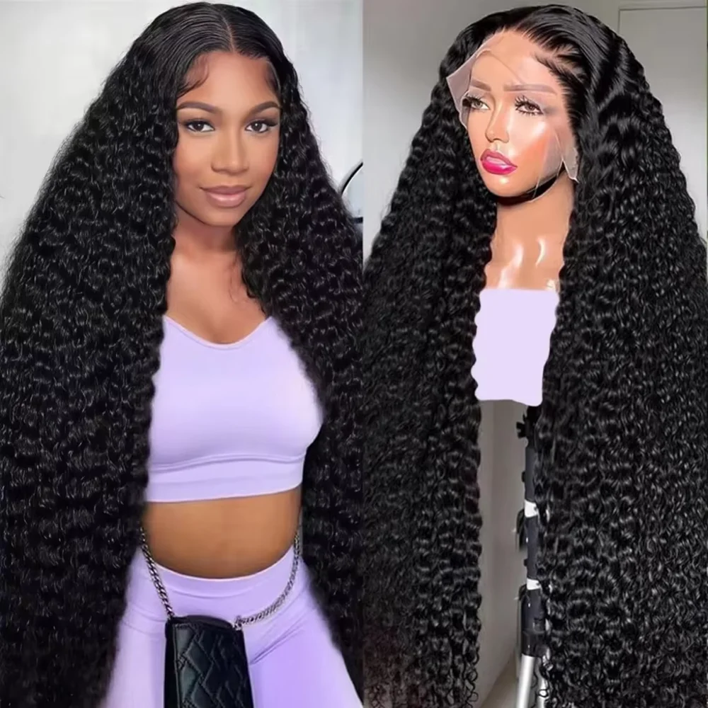 

32 42-дюймовый глубокий волнистый 13x6 HD парик из натуральных волос на кружеве для женщин, плотность 220, бразильские вьющиеся волосы 13x4, кружевные фронтальные парики