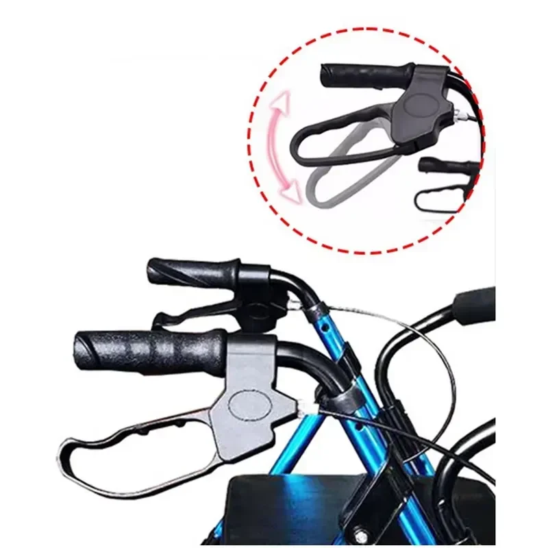 Healing Durable Elderly Four-Wheel Rollator Walker Class II Disc Brake CE Certified 100-200kg Capacity Comfortable Handle