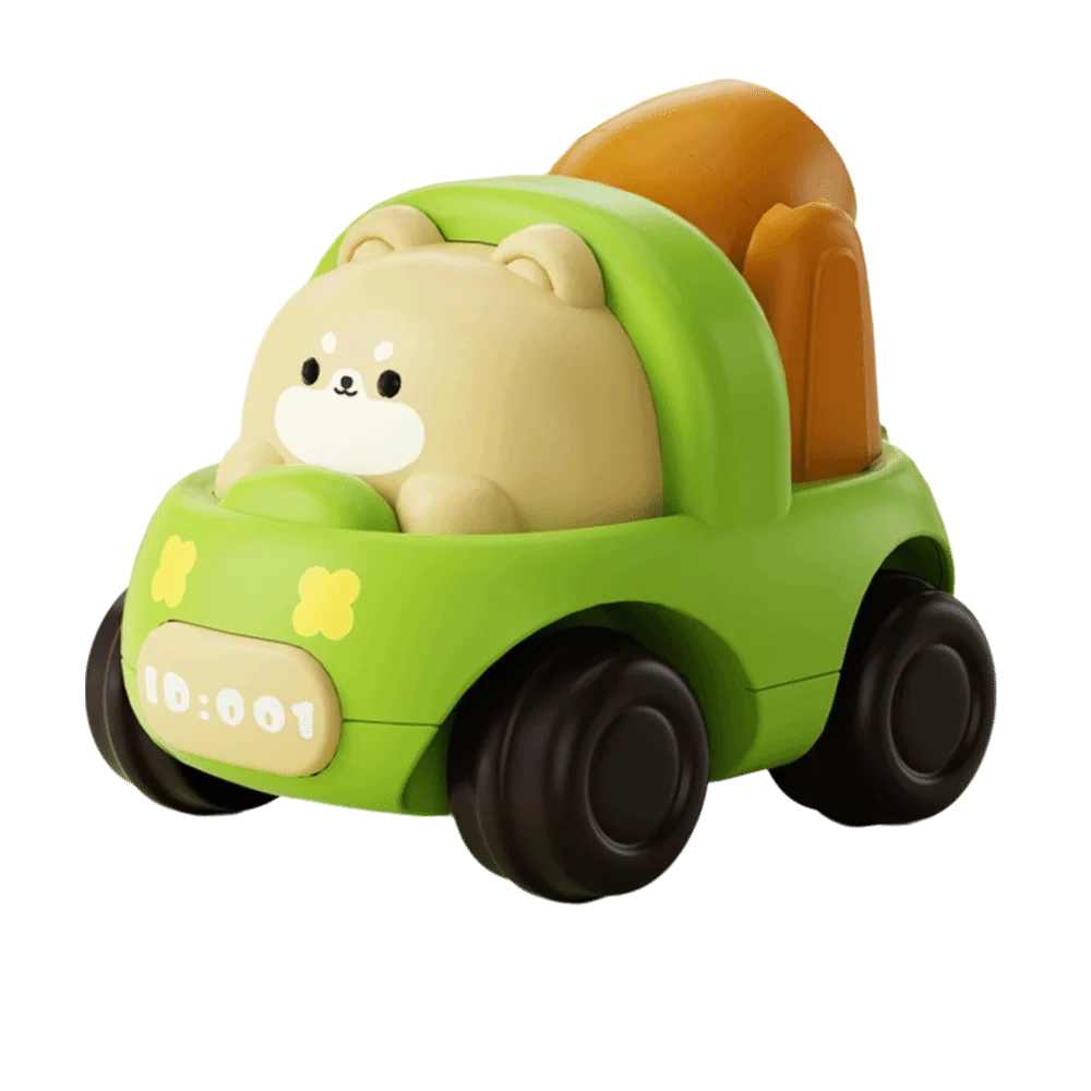 

High Quality Inertial Drive Excavator Rounded Design Interactive Sliding Engineering Car Toy Soft Rubber Push and Go