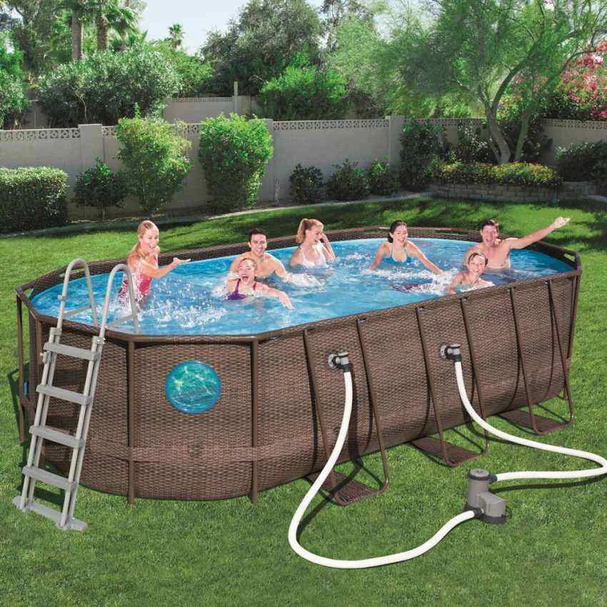 

Hot Selling 56714 PVC Material 4.27m X 2.5m X 1.0m Power Steel Rectangular Bracket Swimming Pool