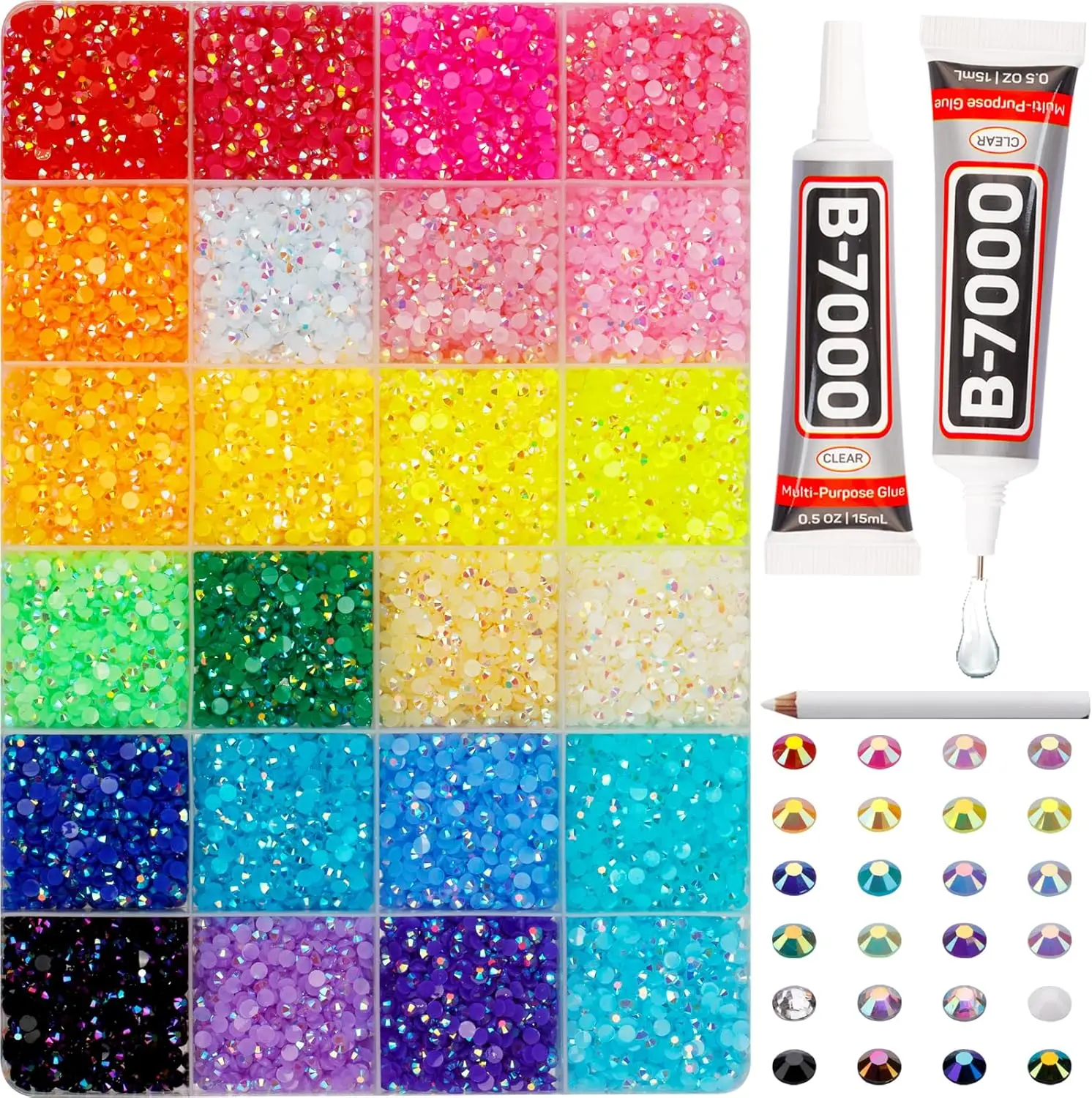 

16000Pcs 3mm Rhinestones, Bedazzler Kit with Tools & Glue for Nail Art, Crafts, Clothes