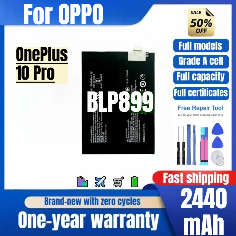 

BLP899 for OPPO OnePlus 10 Pro Phone Battery 0 Cycle High Quality High Capacity Replacement Bateria Grade A Cell with Tools