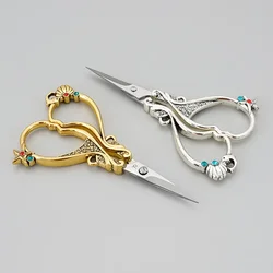 Home Luxury Vintage Sewing Scissors Handmade DIY Stainless Steel Skeleton Small