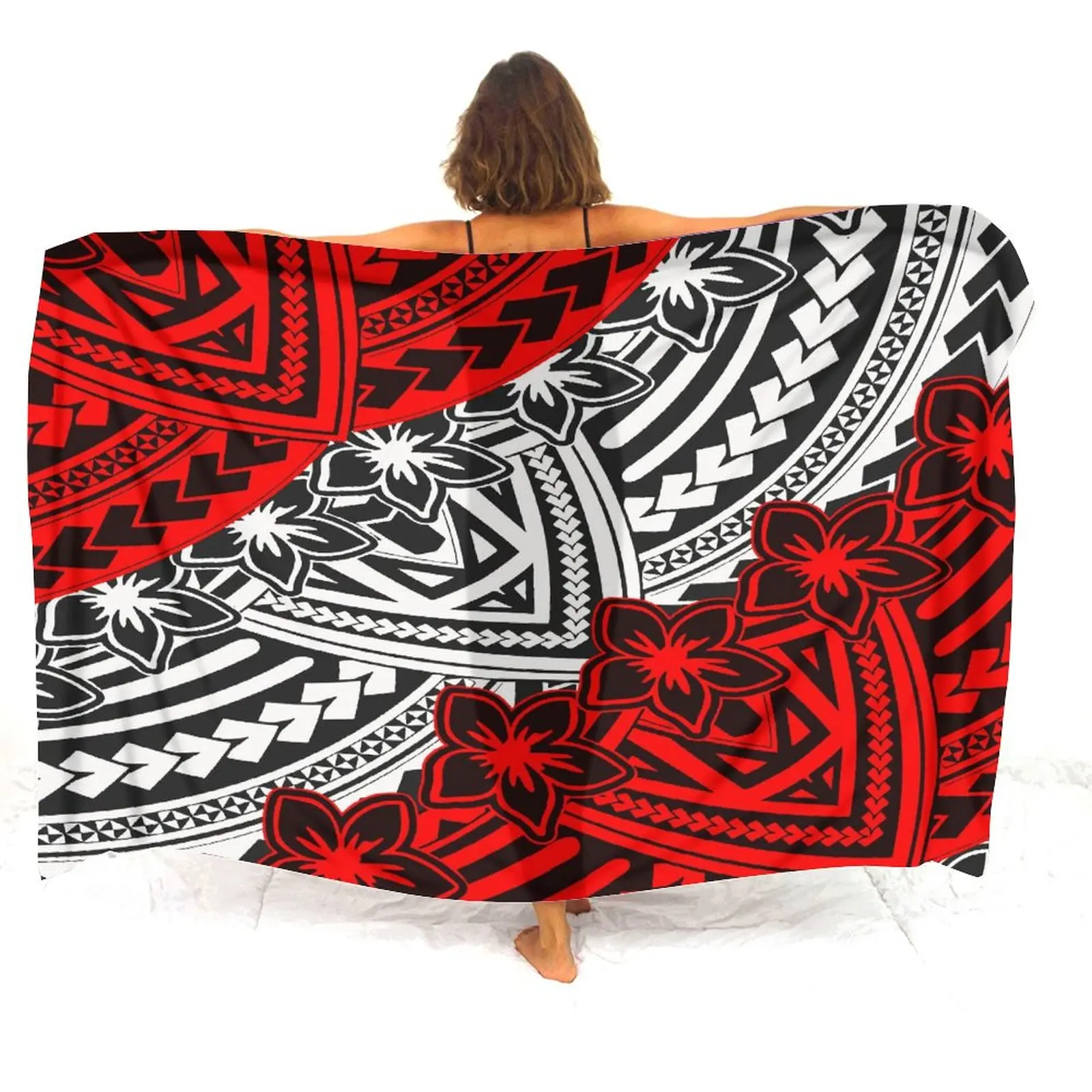 2024 Polynesian Women's Sarong One-Piece Shawl With Temperament Pattern Print Soft Sarong For Summer Seaside Holiday