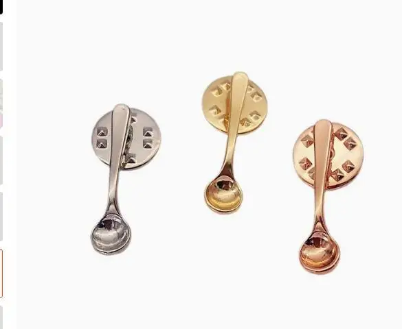 

3Pcs Alloy Coffee Spoon Brooch Pin Cute Badge Unique Design for Cafes Restaurants Parties Backpack Hat Apparel Accessories