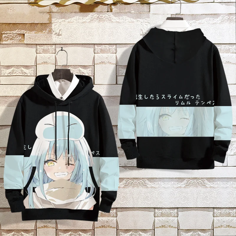 أنيمي ذلك الوقت حصلت على تجسدت كSلايم ريمورو تيمبيست تأثيري هوديي الجرافيك البلوز للجنسين Harajuku رجل رياضية #4