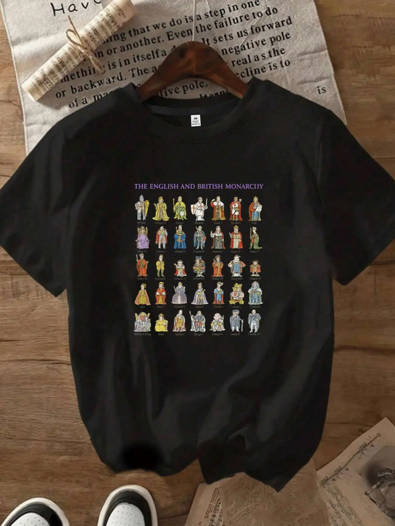 【WY1316906】 T-shirt femme grande taille col rond manches courtes avec demi-manches élastiques et imprimés tendance