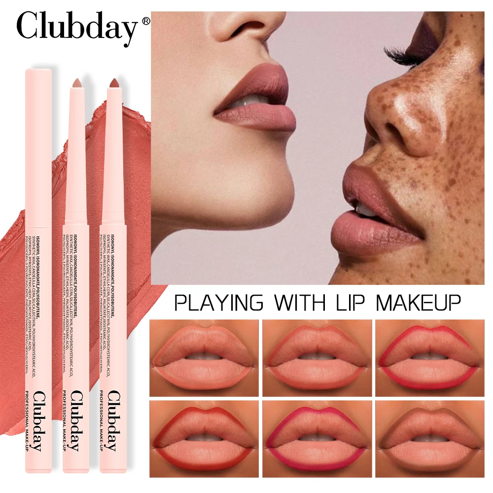 Clubday Nieuwe Lipliner 8 Kleuren 2Ml Duurzame Lippenstift Pen Matte Natuurlijke Cosmetica Make-Up Dames Dagelijks Draagbaar