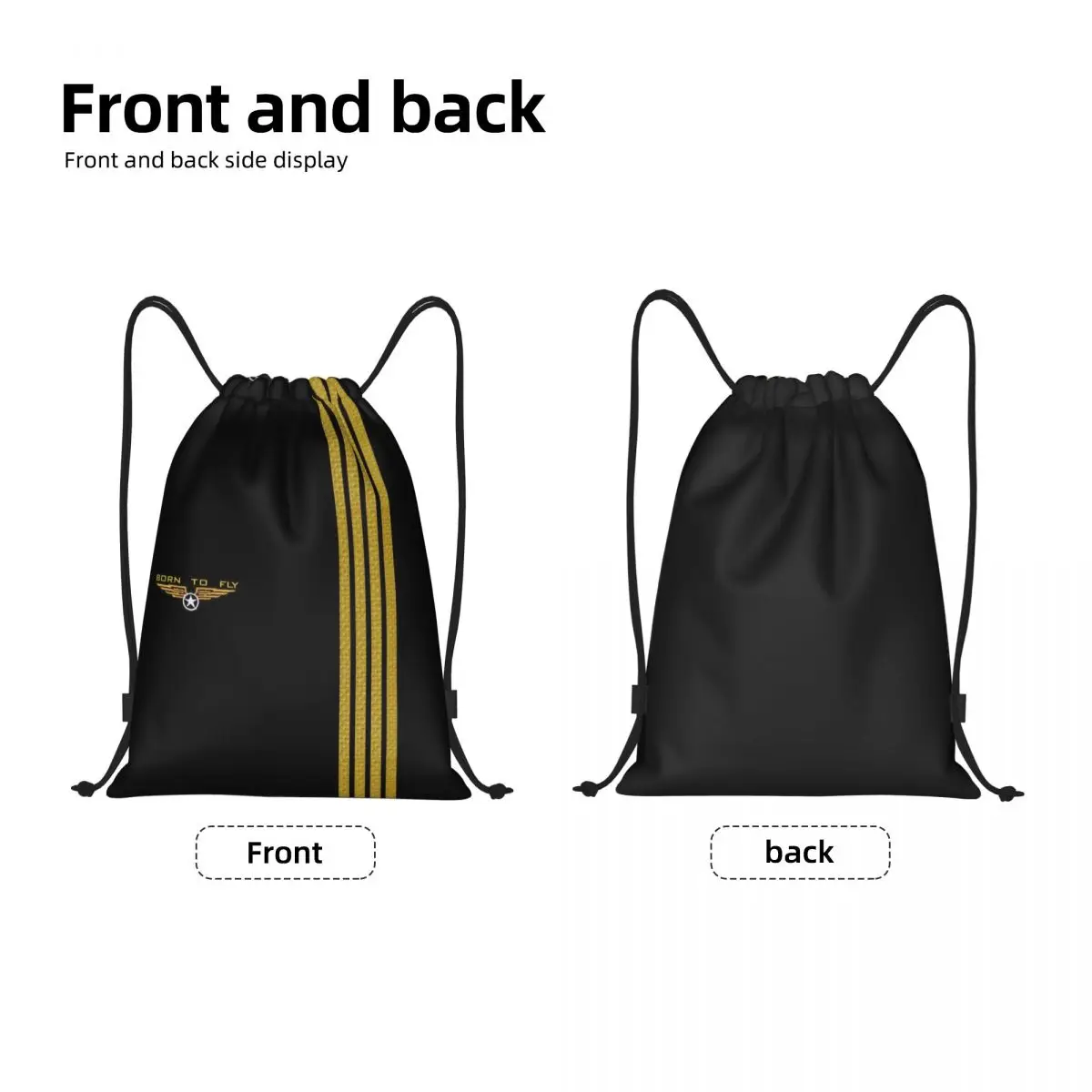 Born To Fly Flight Pilot Drawstring Bag Women Men Portable Sports Gym Sackpack Flying Aviation Aviator Training Backpacks