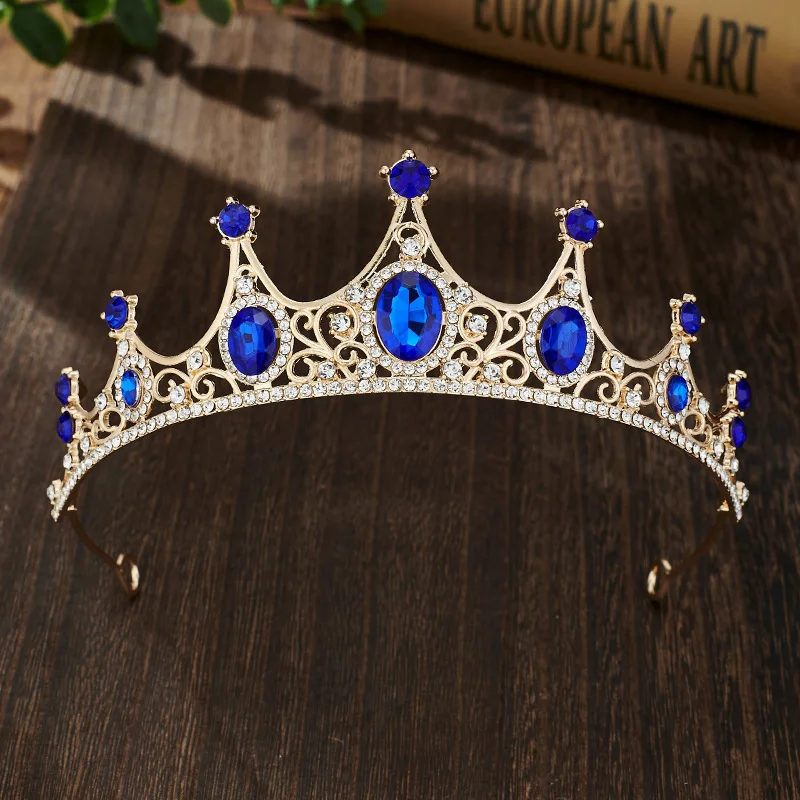 European and American Retro Crown Headwear Children's Princess Birthday Crown Headband Dance Performance Dress Accessories