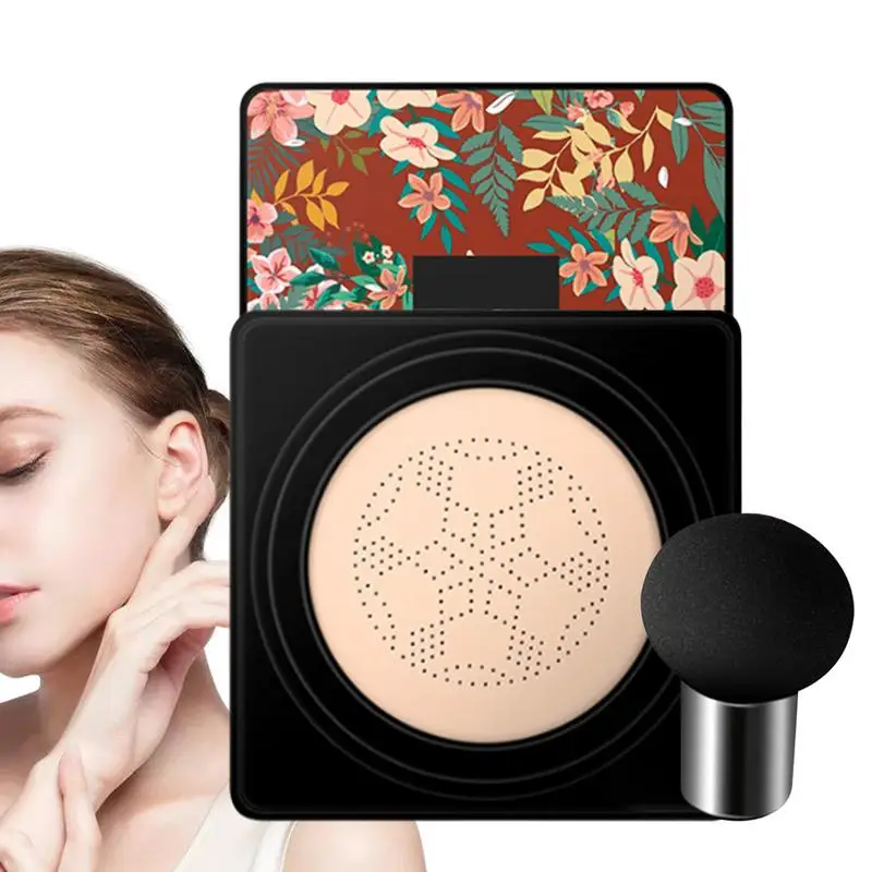 

Mushroom Head Air Cushion CC Cream Moisturizing Concealer CC Cream Foundation Brighten Makeup Base with Mushroom Applicator