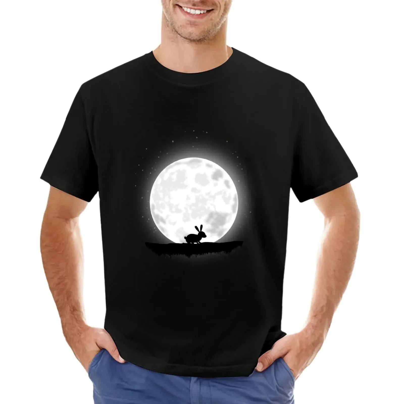 Bunny Full Moon Moonlight Rabbit Gift T-Shirt graphics t shirt oversized t shirts tshirts for men