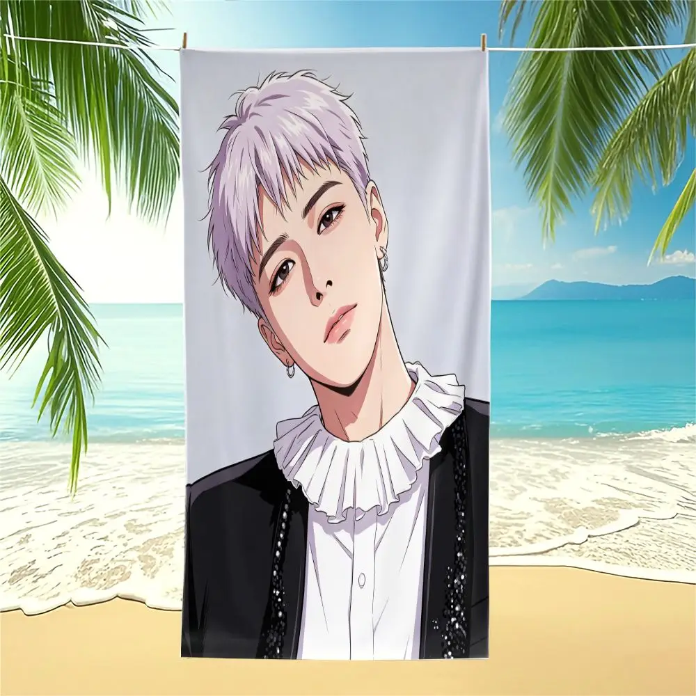 Silver Hair Ruffle Man Beach Towel Pool Towel Camping Towel Bath Towel Blanket HD Digital Print Trendy Teen Male Pool Towel