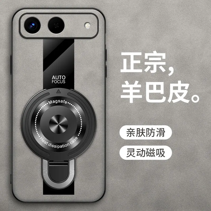 ل Magsafe غطاء شحن لاسلكي ل Tecno Pova سليم بولي Leather الجلود للصدمات حلقة حامل جراب هاتف ل Tecno سبارك سليم #3