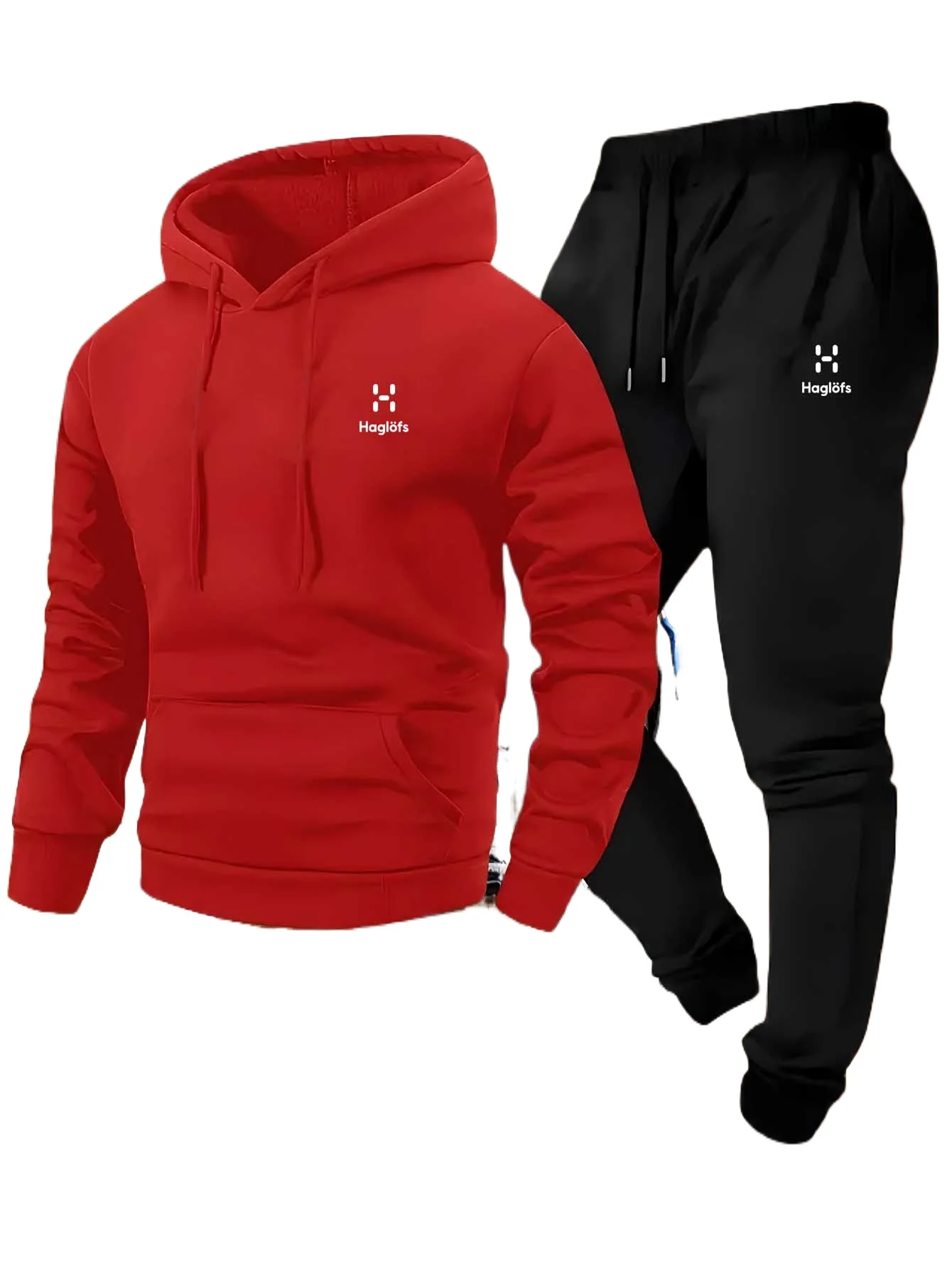 سويت شيرت رجالي كاجوال مكون من قطعتين للخريف والشتاء، بنطال طويل مع جيوب، بدلة، طراز خارجي عادي #3