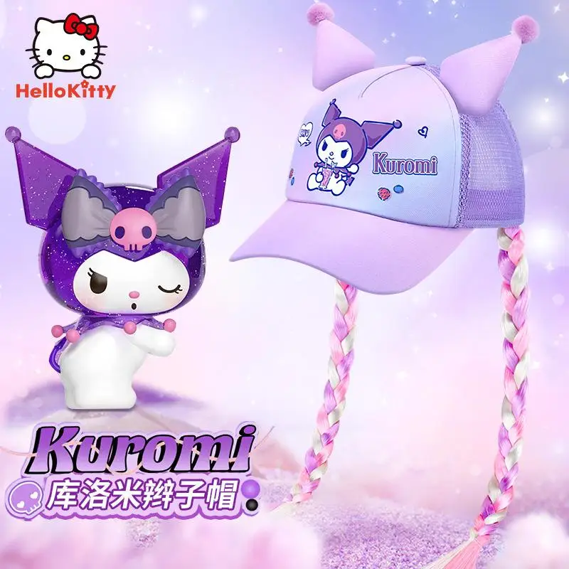 

Детская аниме-шляпа Kuromi, новая летняя бейсбольная кепка Sanrio для девочек с героями мультфильмов Kawaii, легкая дышащая модная шляпа