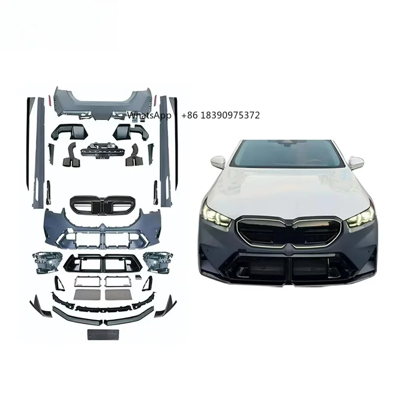 Car Auto Parts for  24-26 G60 G68 Upgrade  5 Series M5 Look Front Rear Bumper Side Skirts Led Grille Exhaust Pipe New Style