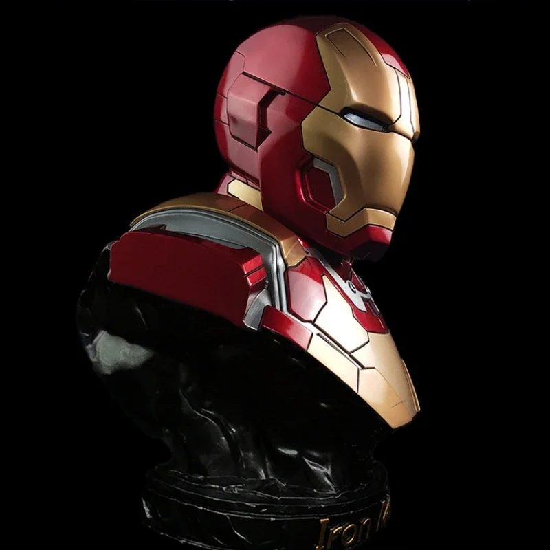 Movie Marvel The Avengers Iron Man Half-length Portrait Marvel Alliance Statue Handmade Ornaments Resin Crafts Figures Gifts