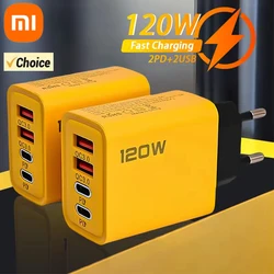 Xiaomi 10A 120W Ultra Fast Charger Cable Super Fast Charger 4Port USBC PD Quick Charging TypeC Charger For Xiaomi iPhone Huawei