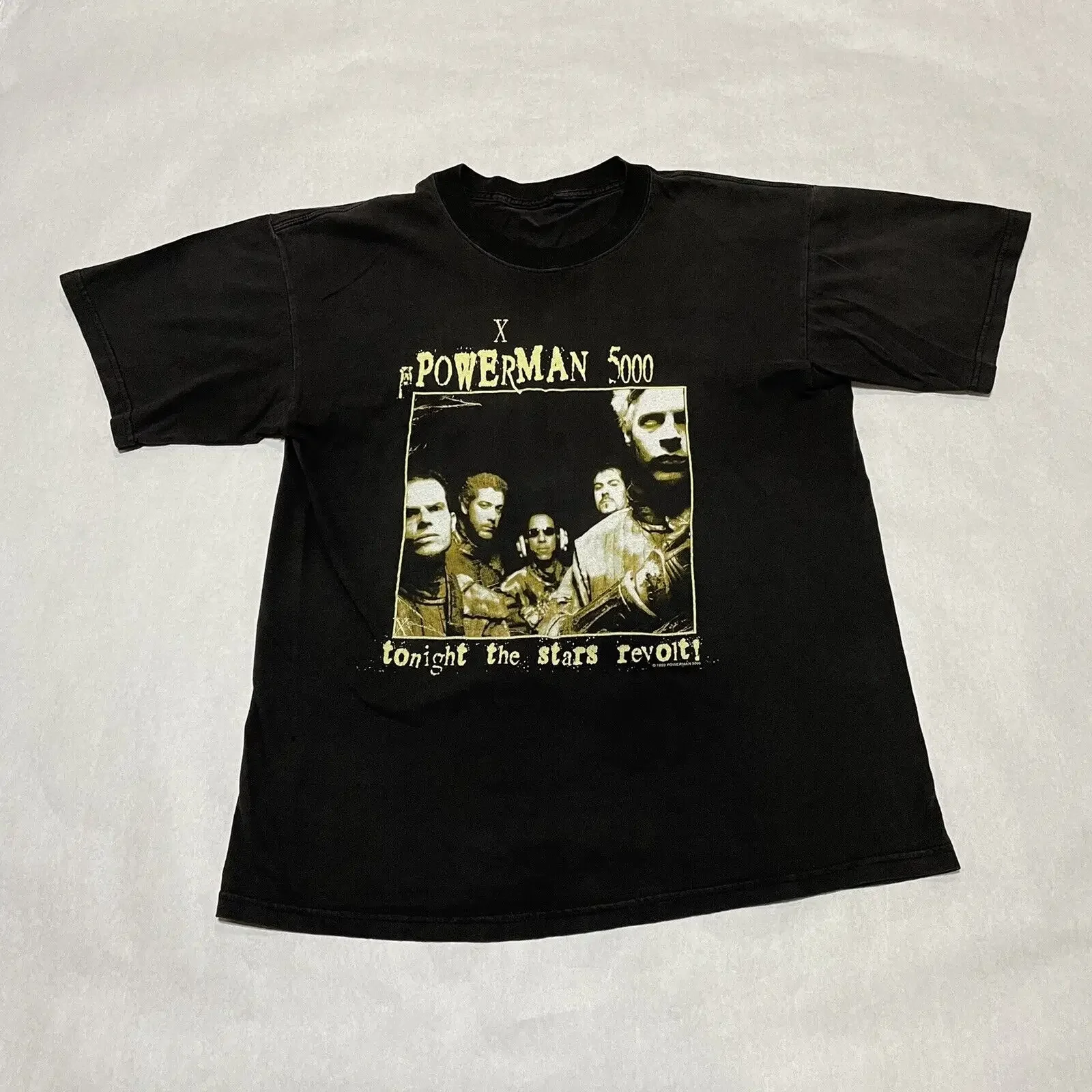 Vtg 1999 Powerman 5000 Tonight The Stars Revolt T Shirt Large 90s Korn Band Tee