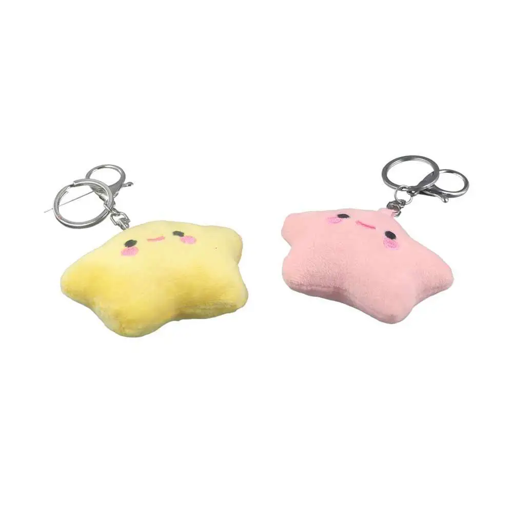 

Cute Smile Stars Smile Star Key Ring Fluffy Fur Pentagram Smile Stars Keyring Soft Smile Stars Backpack Pendant Children
