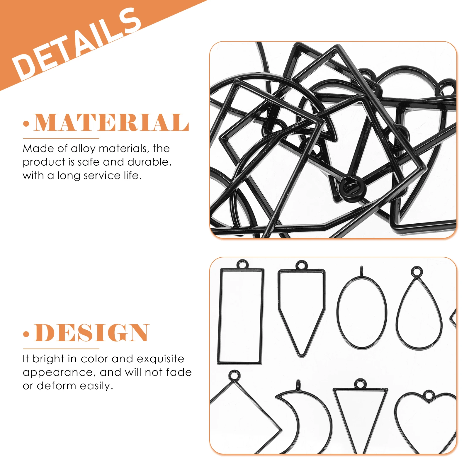 

10 Pcs Metal Frame Earrings Alloy Blanks Geometric Shape Jewelry Making Supplies DIY Pendants Keychain Hanging Charms Safe