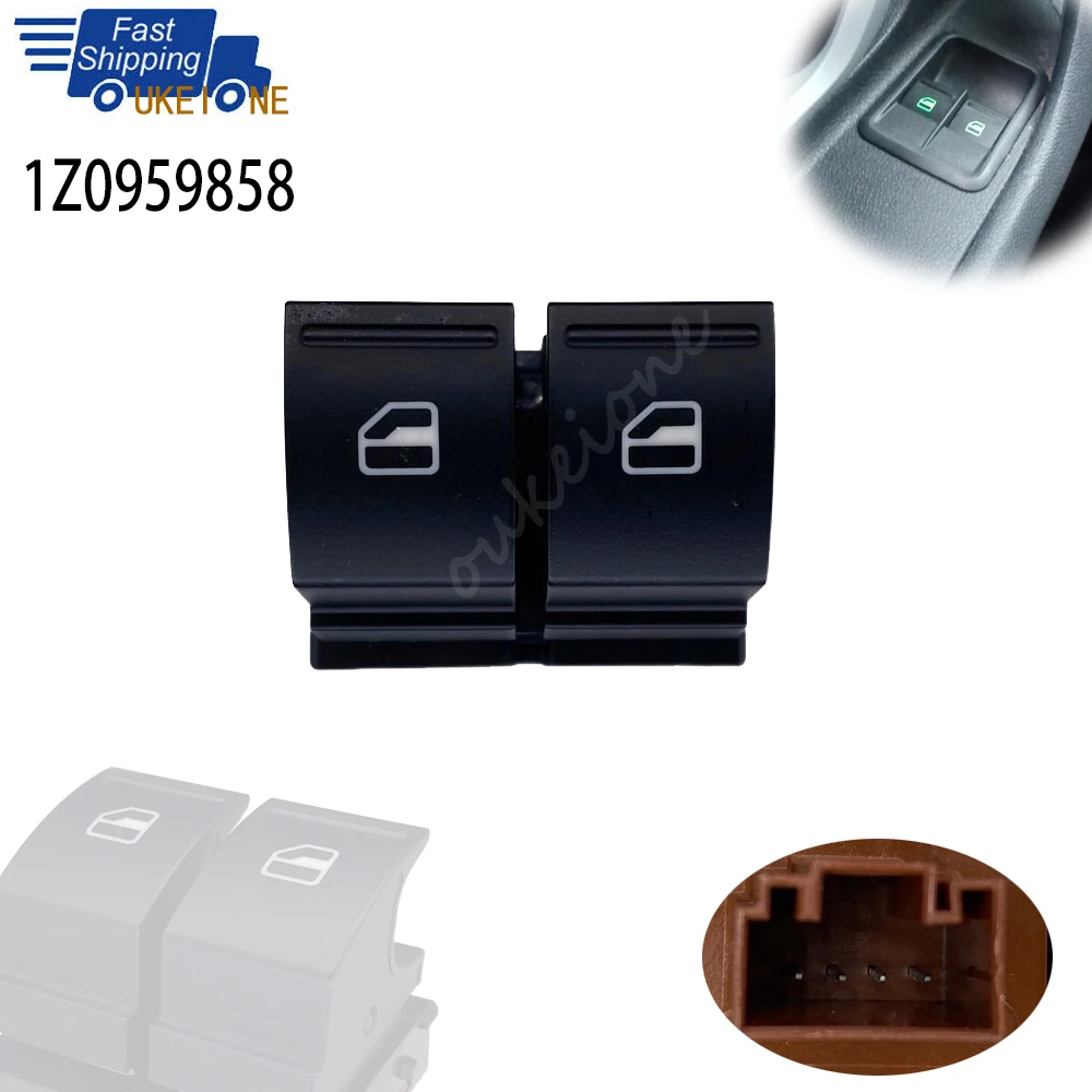 Power Master Window Lifter Control Switch for Skoda Roomster Fabia Octavia 2006-2015 Regulator Button 1Z0959858 Car Accessories