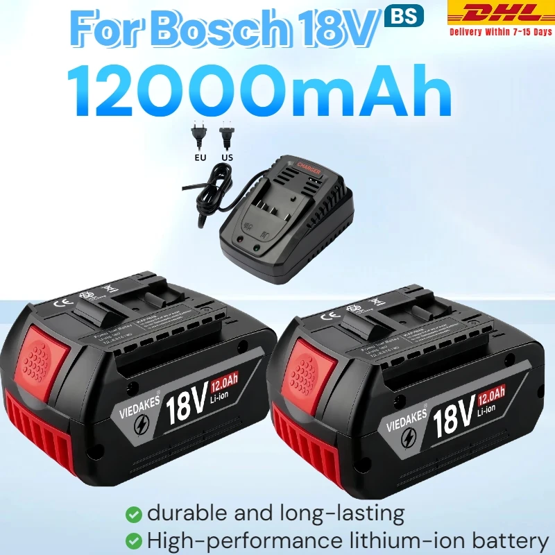 

High Capacity 18V Rechargeable Battery 8AH 10AH 12AH For Bosch Professional 18V BAT618 GWS180 GDR215 GDS400