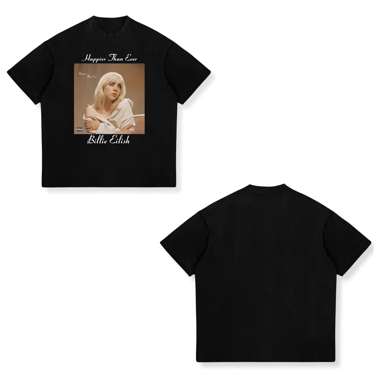Hip Hop T Shirts with Billie Eilish Icon Lyric Collage Creative Inspired Graphic Featuring Pop Art for Fans Billie Eilish Unisex