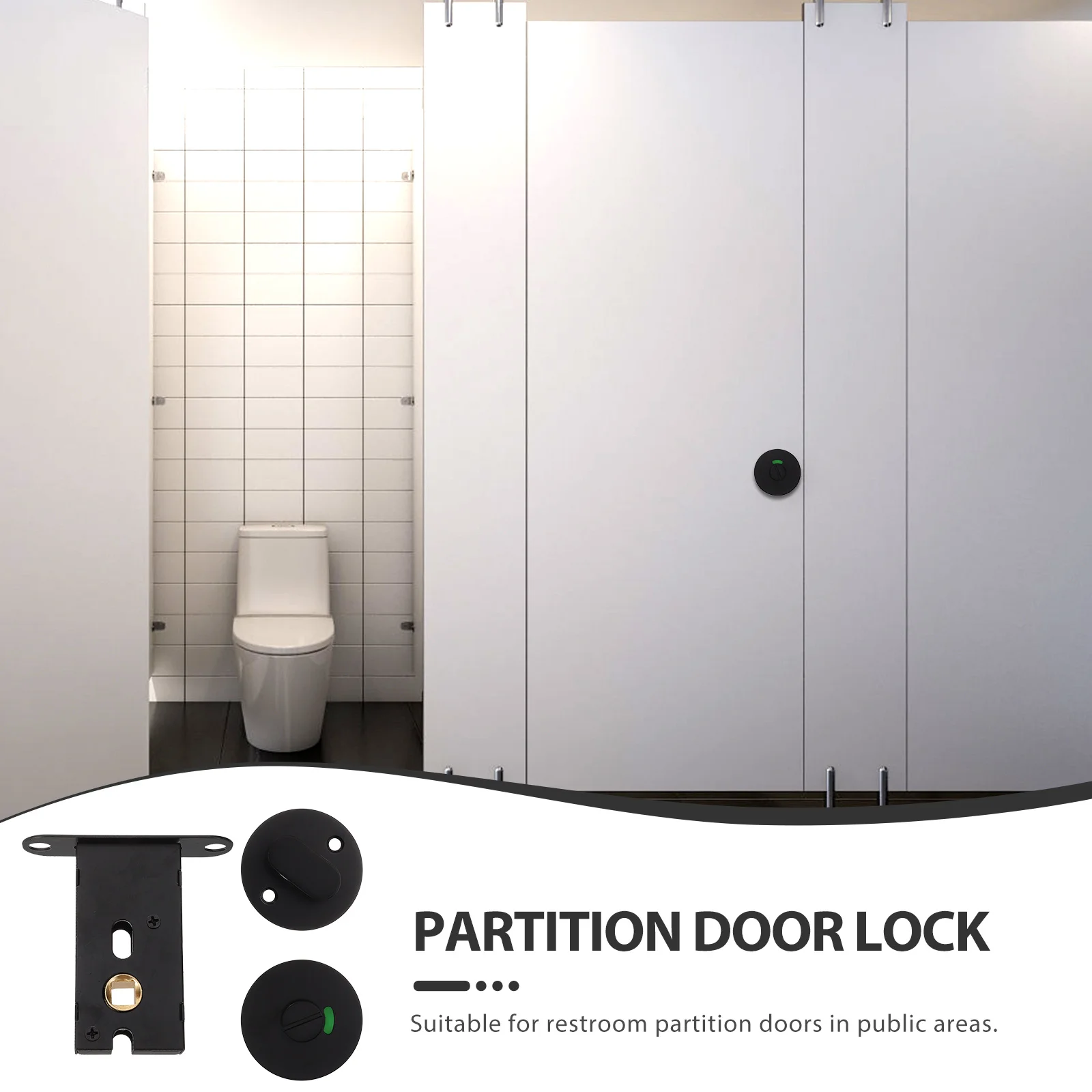 

Occupied Sign Door Lock Zinc Alloy Thickened for Public Restroom Partition Doors Privacy Indicator Bathroom Commercial Use