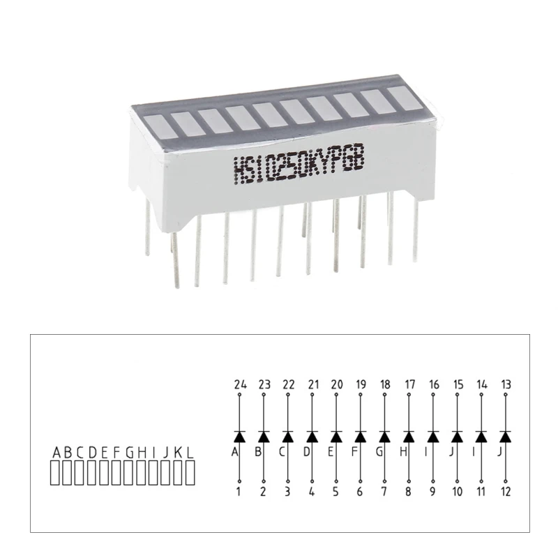 10 Segment Led Bargraph Light Display Red Yellow Green Blue