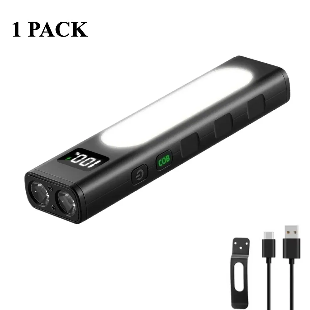 Portable EDC LED Flashlight Type-C Rechargeable Magnetic COB Work Lamp for Outdoor Camping Hiking Emergency Lighting view 3